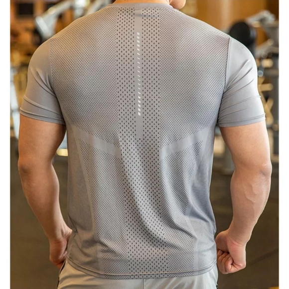 T-shirt Men's Gym Workout Training Muscle Sport Fitness Active Short Sleeve - Picture 4 of 8